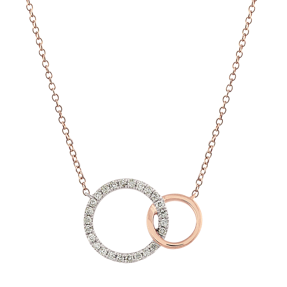 Yuma Diamond Intertwined Circle Necklace in 14K Rose Gold (18 in)