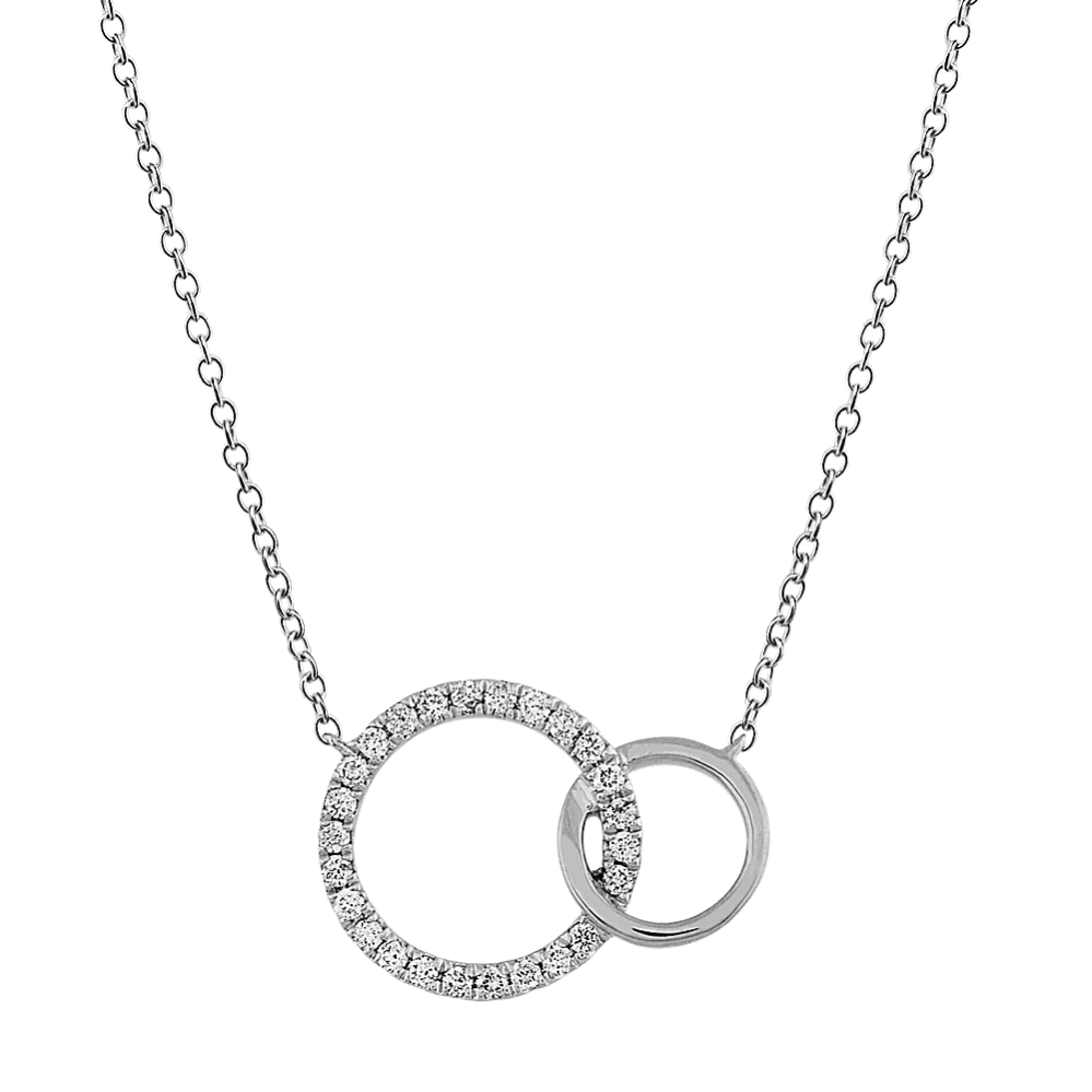 Yuma Diamond Intertwined Circle Necklace in 14K White Gold (18 in)