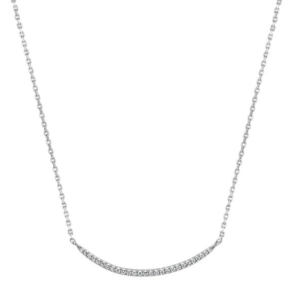 Curved Diamond Necklace (18 in) | Shane Co.