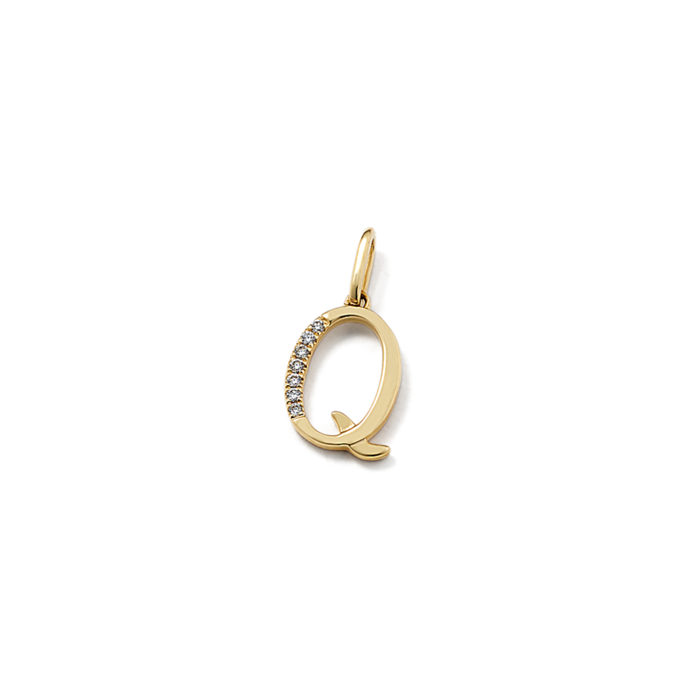 Diamond Accent Letter Q Charm