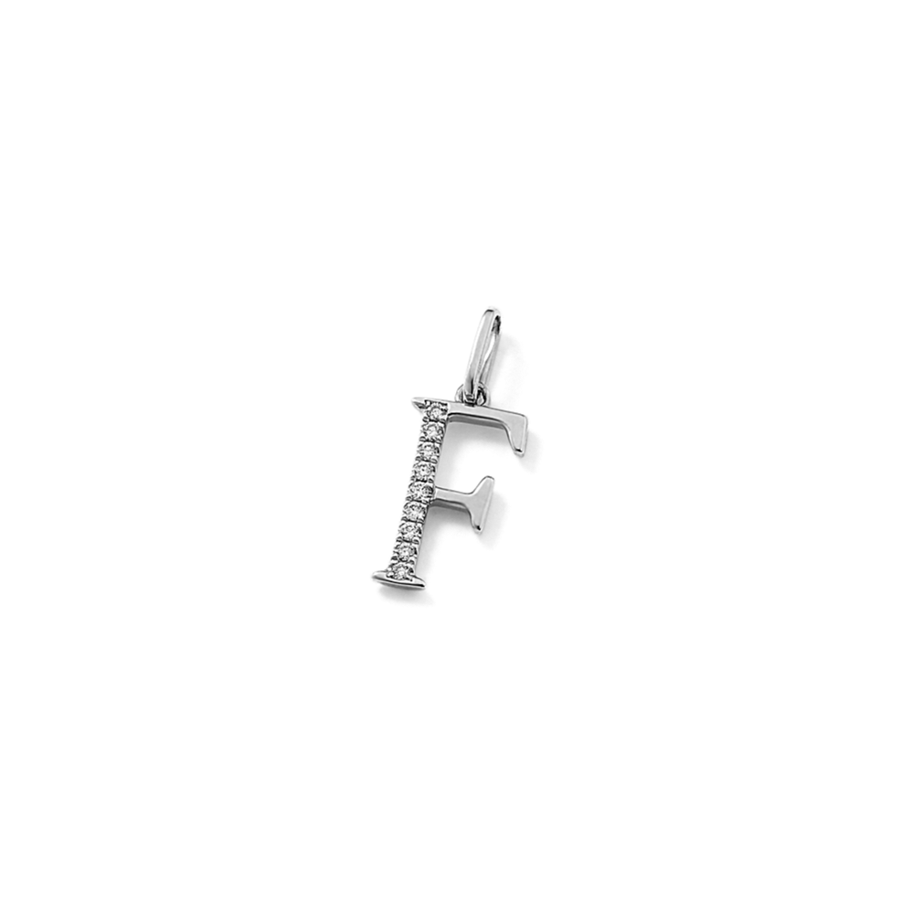 Diamond Accent Letter F Charm