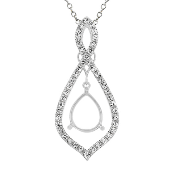 Diamond Infinity Pendant for Pear Gemstone (24 in)