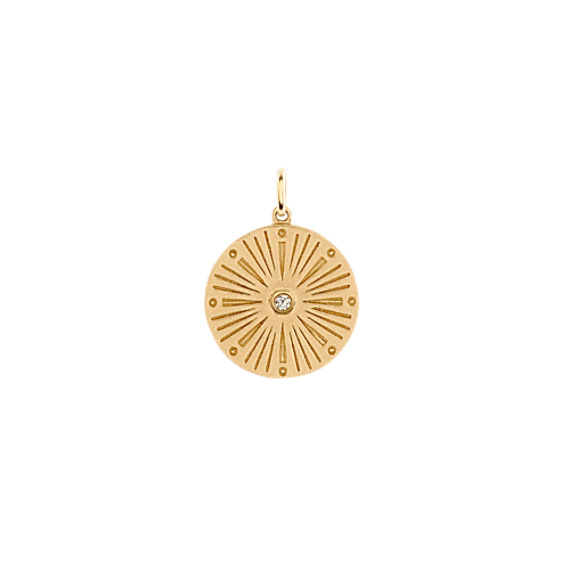 Compass Charm in 14k Yellow Gold