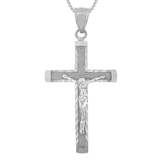 Crucifix Pendant in 14k Yellow Gold (24 in) | Shane Co.