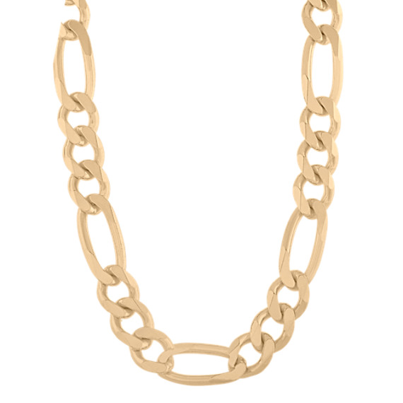 24 in Mens Figaro Chain in Vermeil 14K Yellow Gold