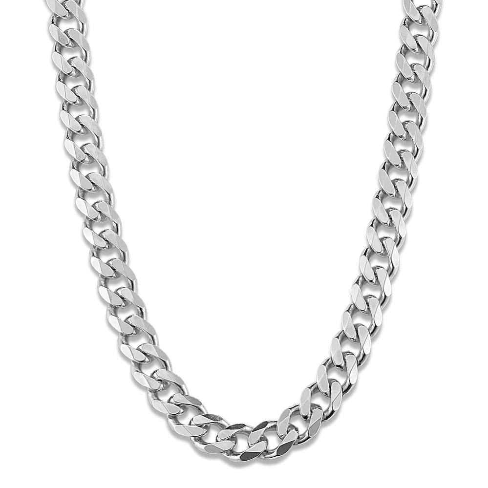 Mens silver curb chain deals 20 inch