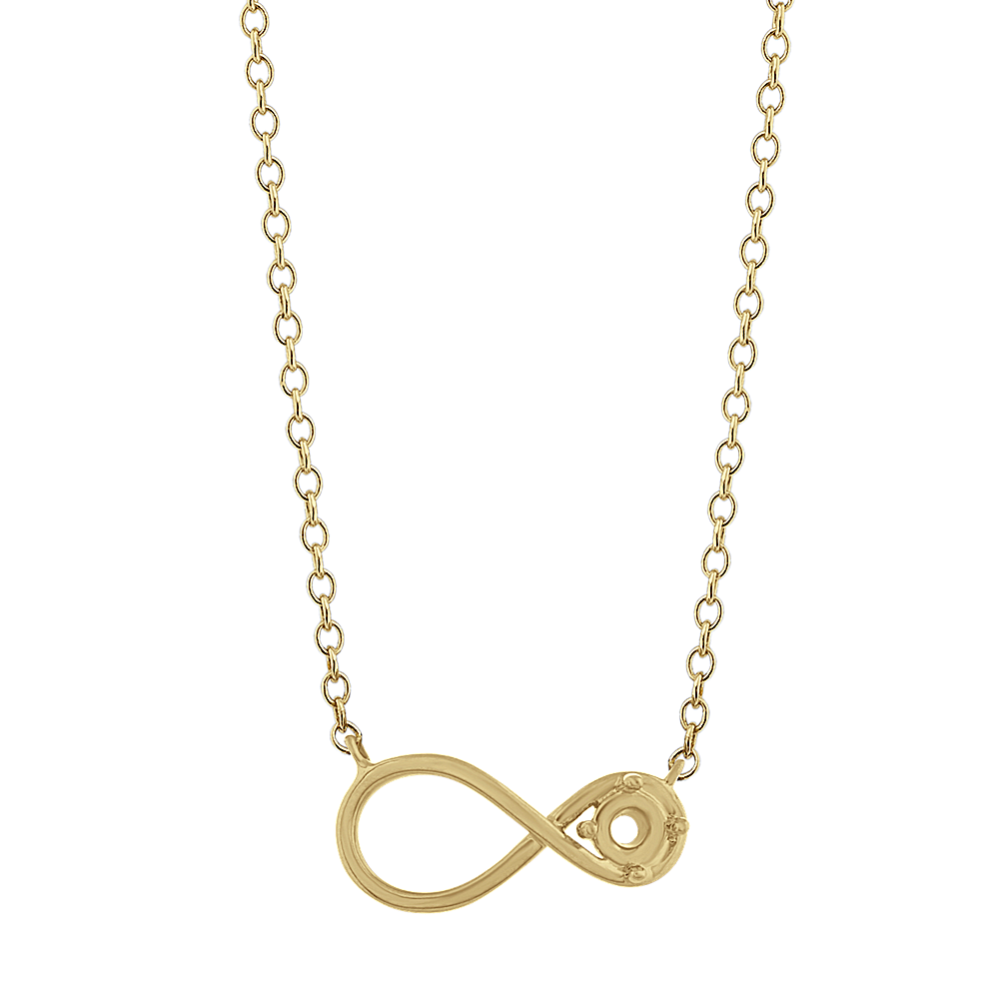Personalized Infinity Necklace in 14k Yellow Gold (18 in)
