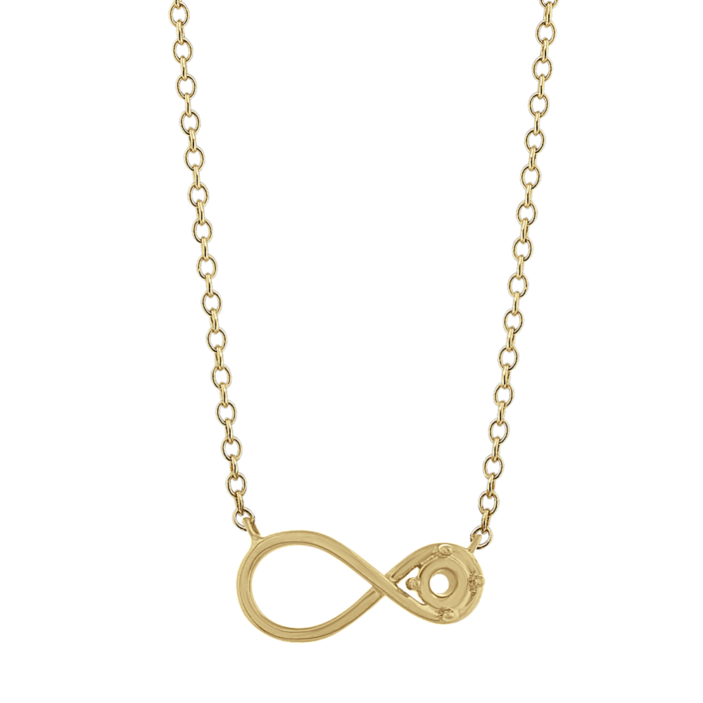 14k White Gold 3mm Gemstone Infinity Inspired Pendants 14k White Gold 3mm Gemstone Infinity Inspired Pendants