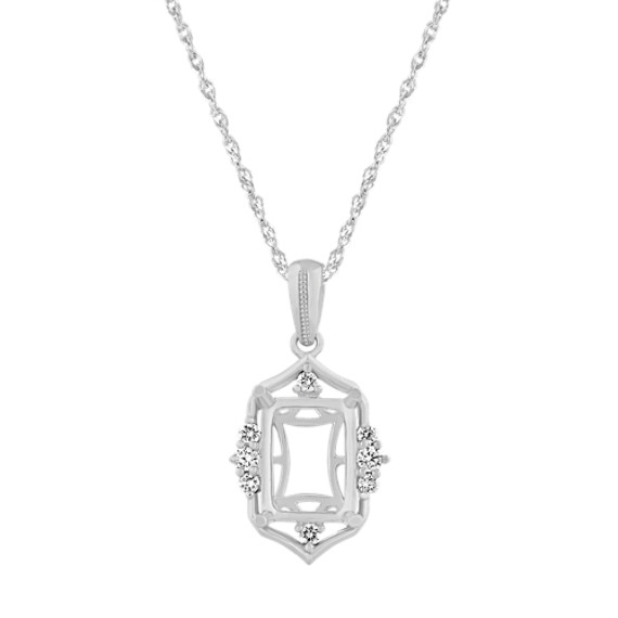 Diamond Pendant in 14K White Gold (22 in)
