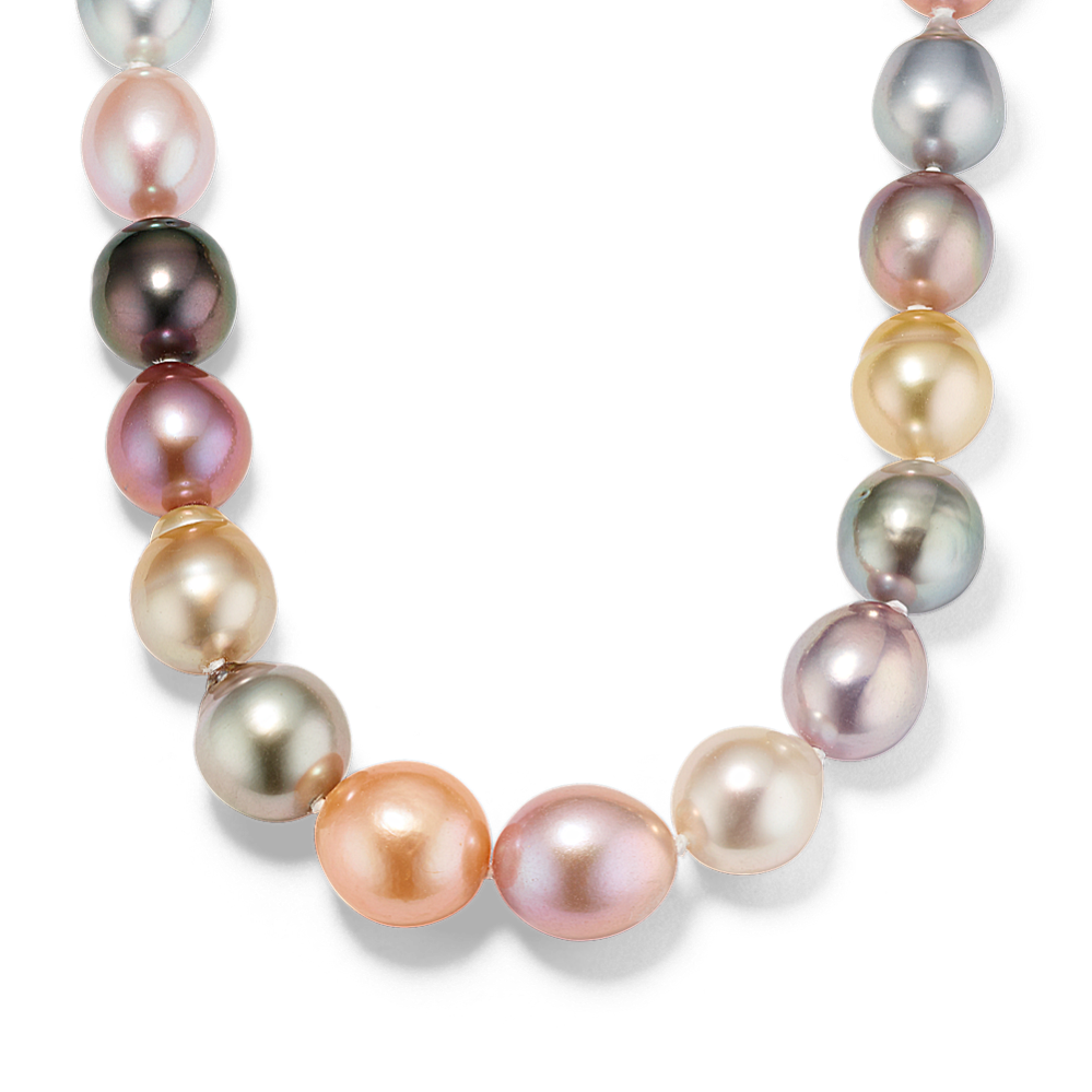 Spumoni Multicolored Cultured Pearl Strand (24in)