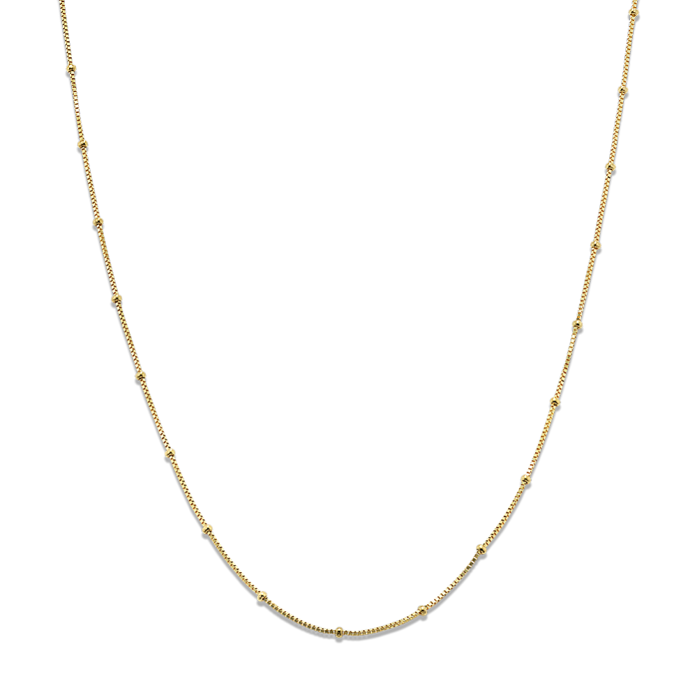 20in 14K Yellow Gold Satellite Box Chain (1.1mm)