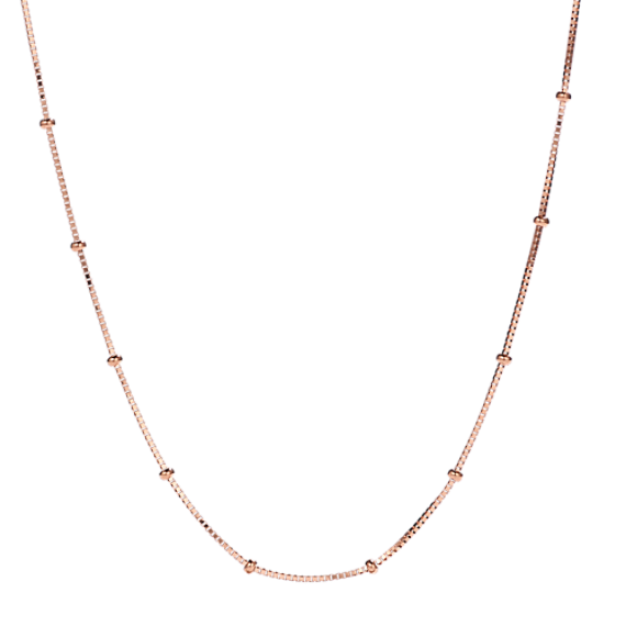 18'' 14K Rose Gold Satellite Box Chain (1.1mm)