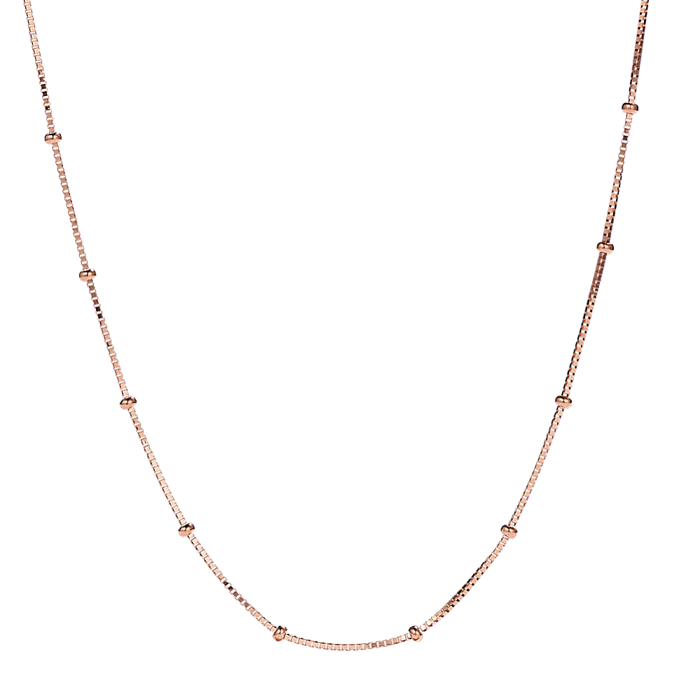 18'' 14K Rose Gold Satellite Box Chain (1.1mm)