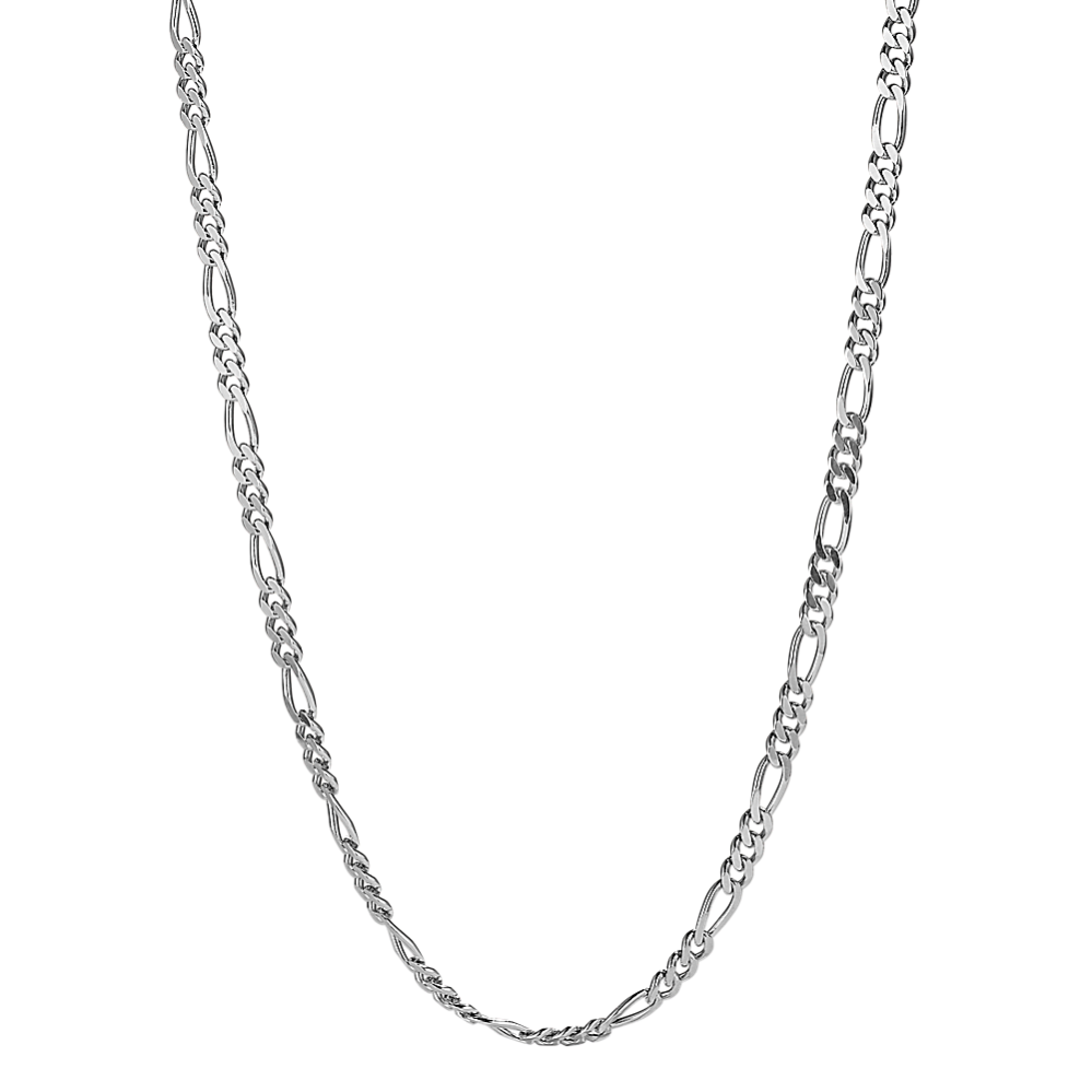 Figaro Chain in 14K White Gold (18 in)