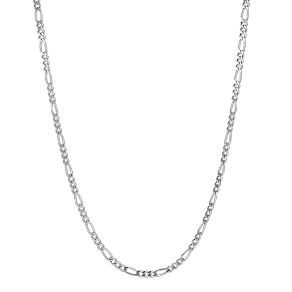 20'' 14K White Gold Figaro Chain (1.8mm)