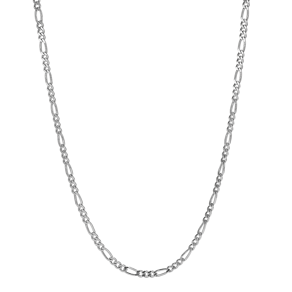 White Gold Figaro deals Link Necklace