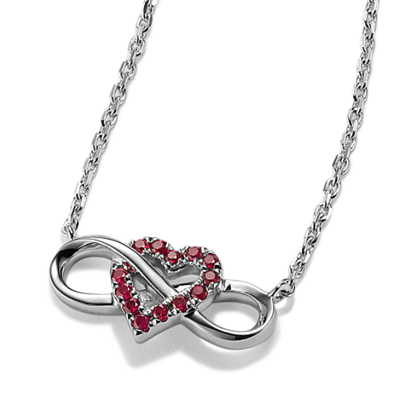 Ruby Heart Infinity Necklace