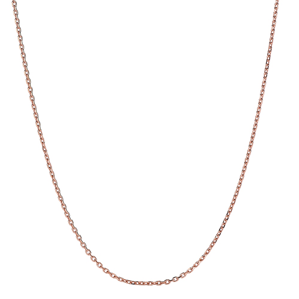 16'' 14K Rose Gold Diamond-Cut Cable Chain (1mm)
