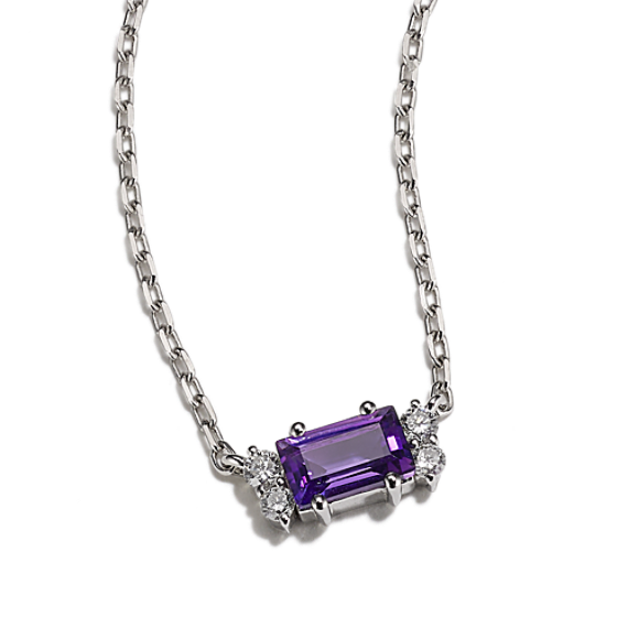 Lolly Amethyst and Diamond Necklace (20'')