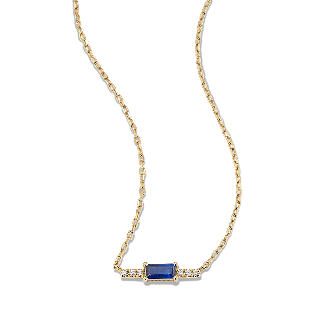 Moriah Midnight Blue Sapphire & Diamond Necklace | Shane Co.