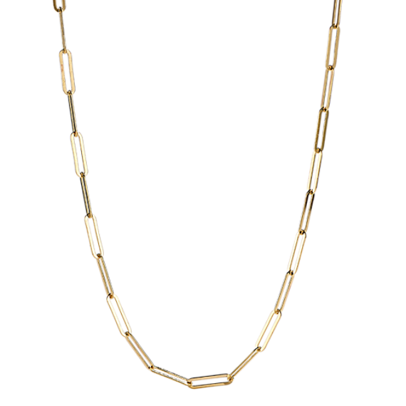 18'' 14K Yellow Gold Paperclip Chain (1.8mm)
