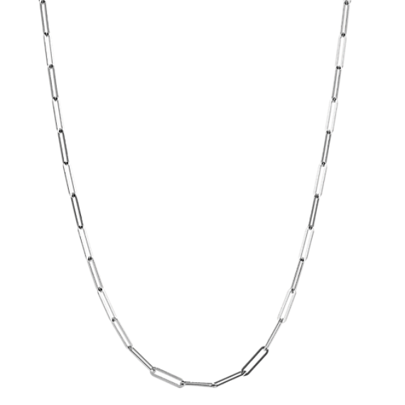 18'' 14K White Gold Paperclip Chain (1.8mm)