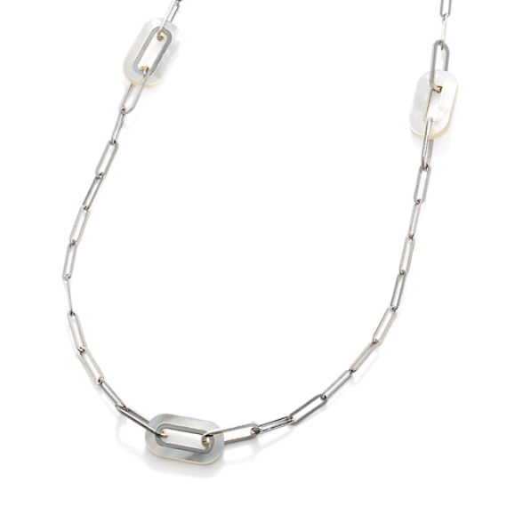 Shelley Mother-of-Pearl Paperclip Chain