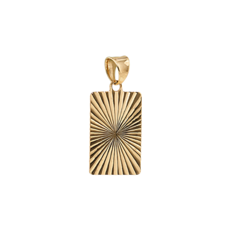 Fluted Charm in 14K Yellow Gold