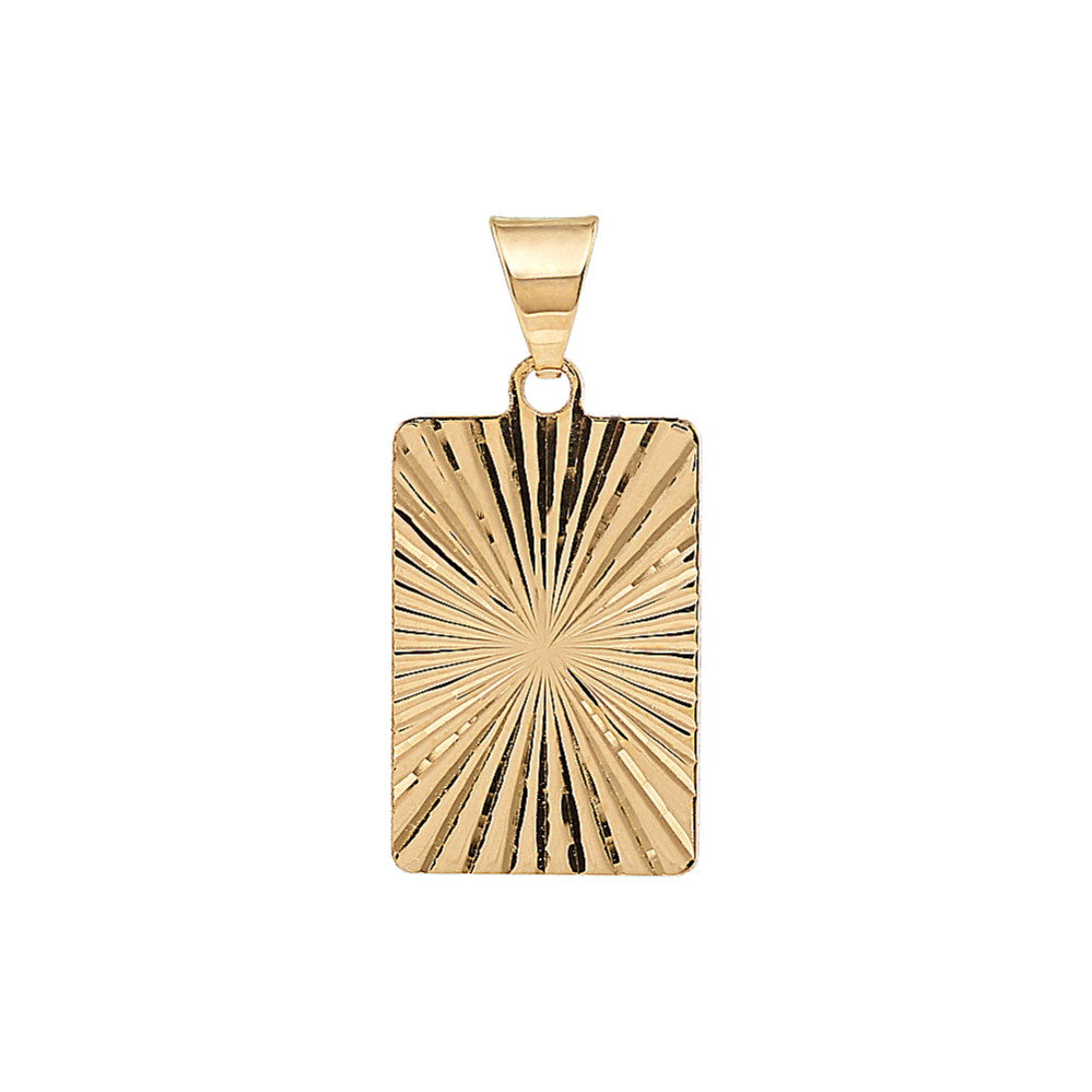 Fluted 14K Yellow Gold Petite Tag Charm