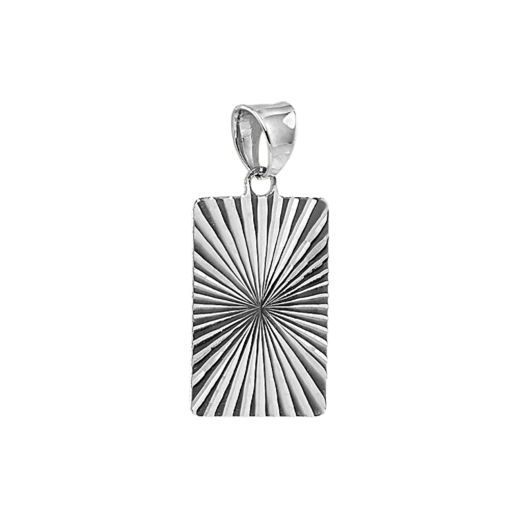 Fluted Charm in 14K White Gold