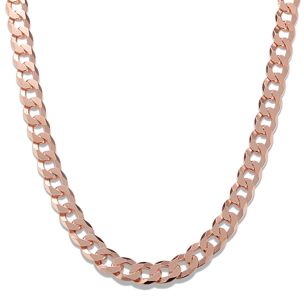 18'' 14K Rose Gold Vermeil Curb Chain (6.4mm)