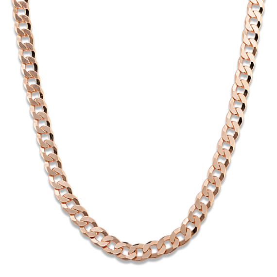 22'' 14K Rose Gold Vermeil Curb Chain (6.4mm)