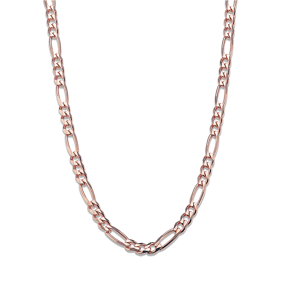 Silver & Rose Gold Plated 18 Inch Heavy Pear-Shaped Link Chain