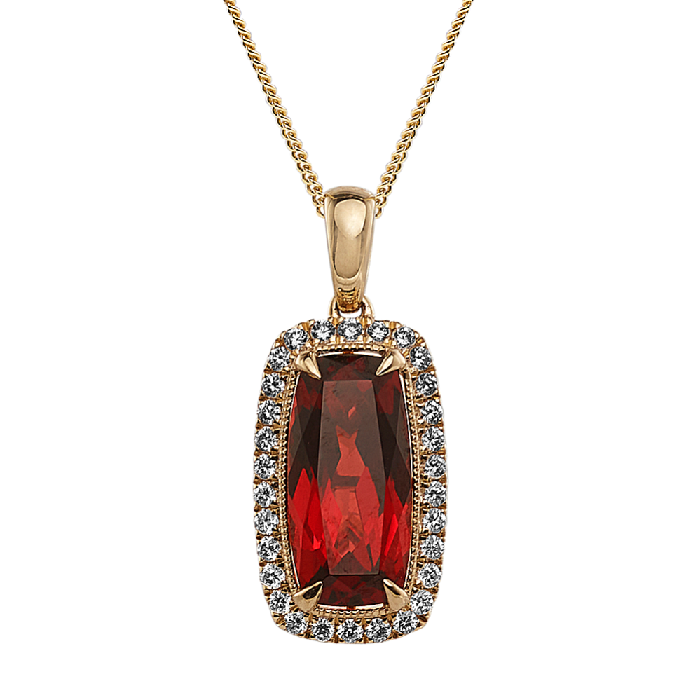 Morelia Garnet & Diamond Pendant