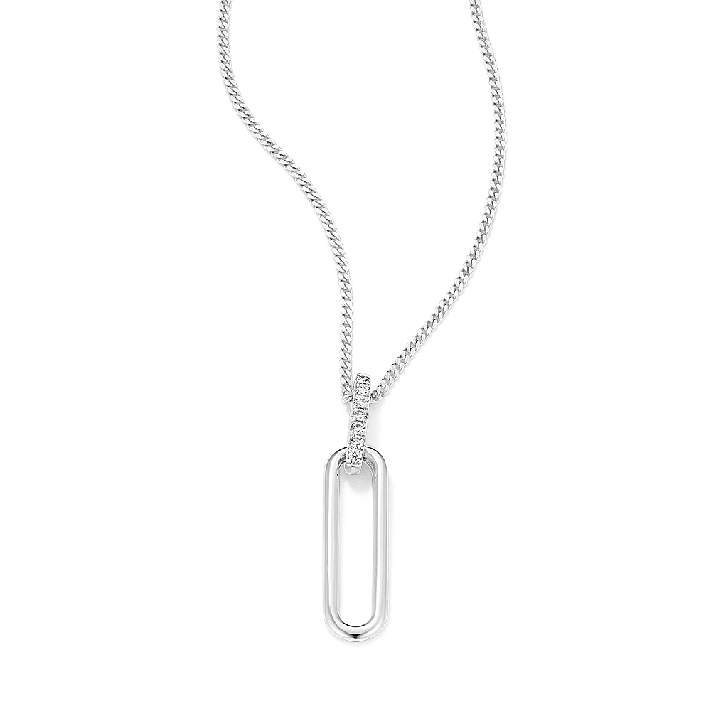 Era Diamond Link Necklace in Sterling Silver (22 in)