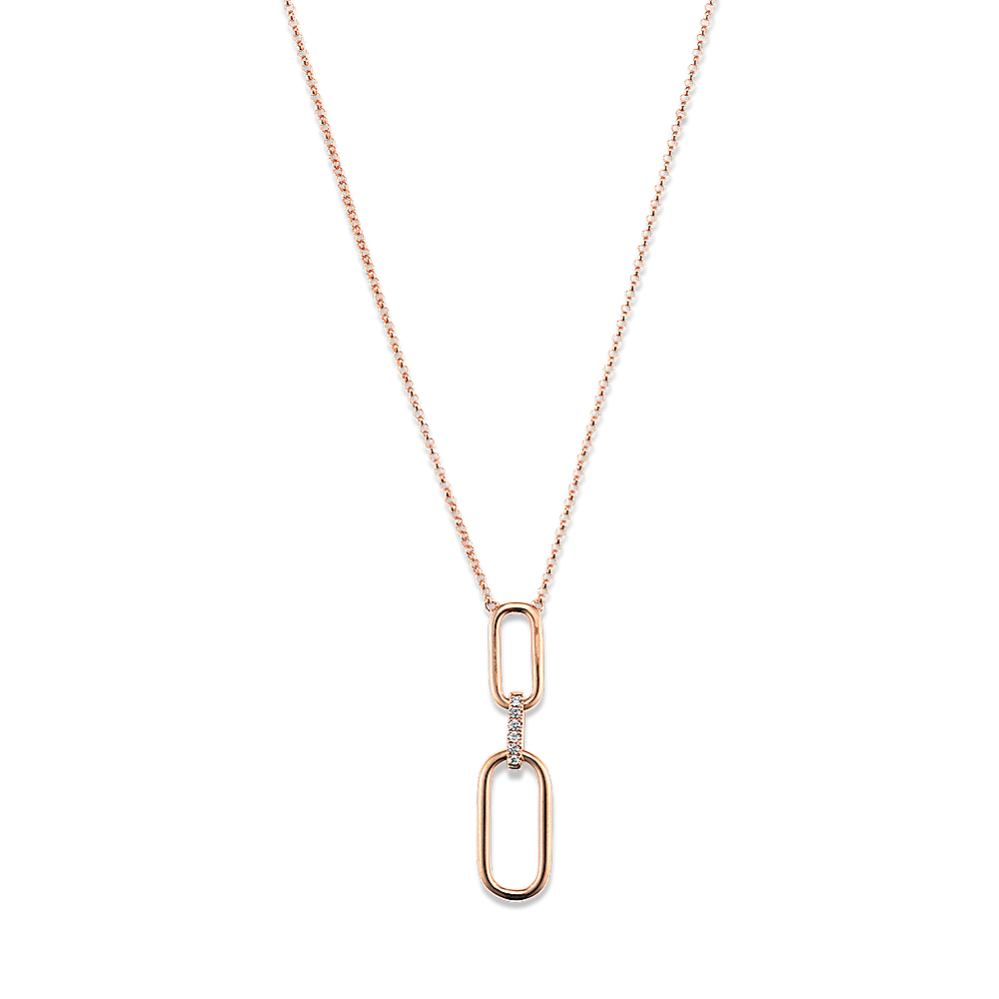 Diamond Paperclip Chain Drop Pendant