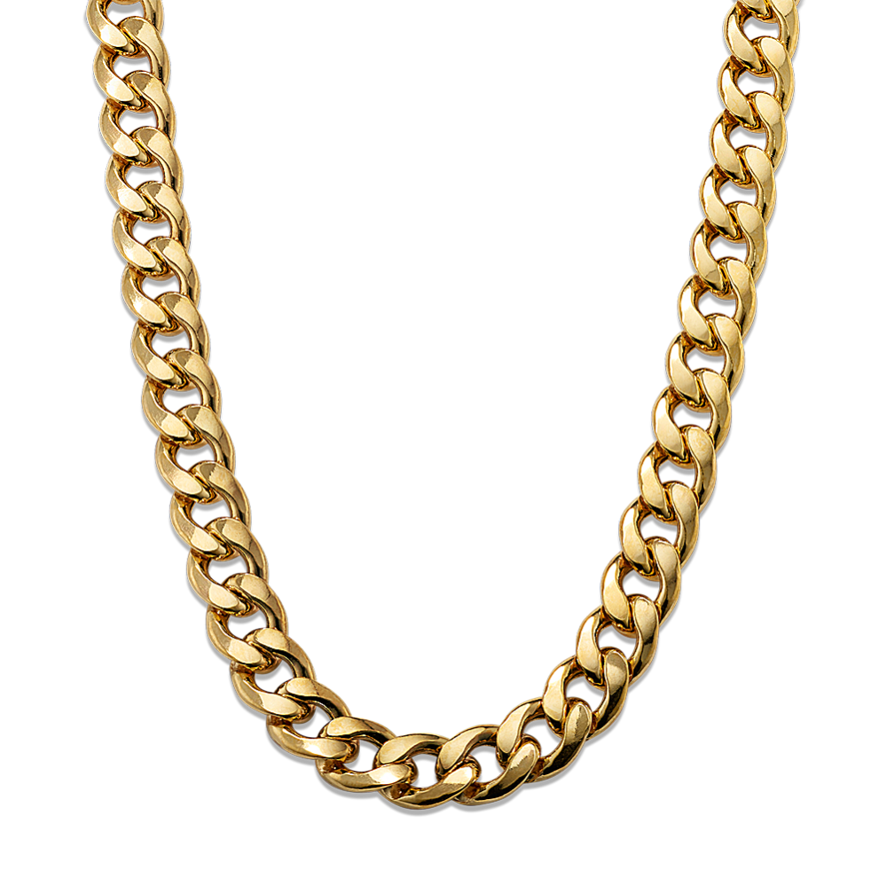 18'' 14K Gold Vermeil T-Bar Curb Chain(8.4mm) | Shane Co.