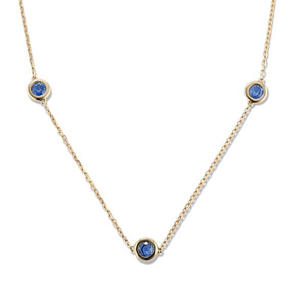 Bezel-Set Sapphire Station Necklace