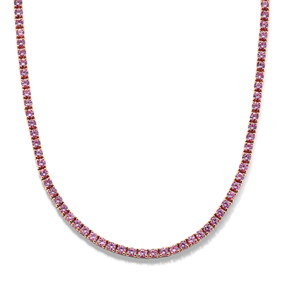 6 1/2 ct. Pink Sapphire Tennis Necklace (18'')