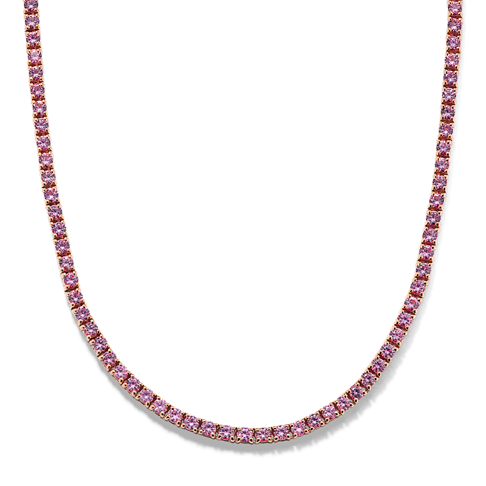 6 1/2 ct. Pink Sapphire Tennis Necklace (18 in)