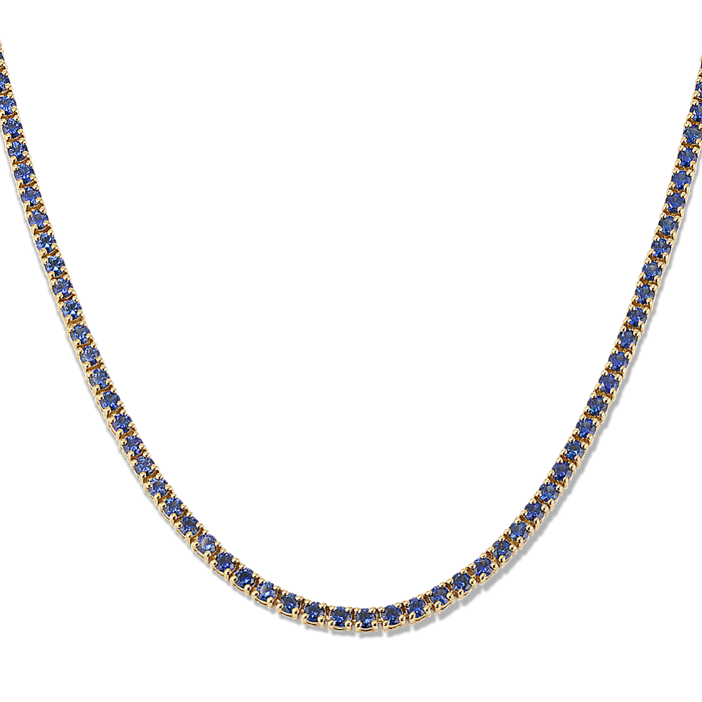 Traditional Blue Sapphire Tennis Necklace