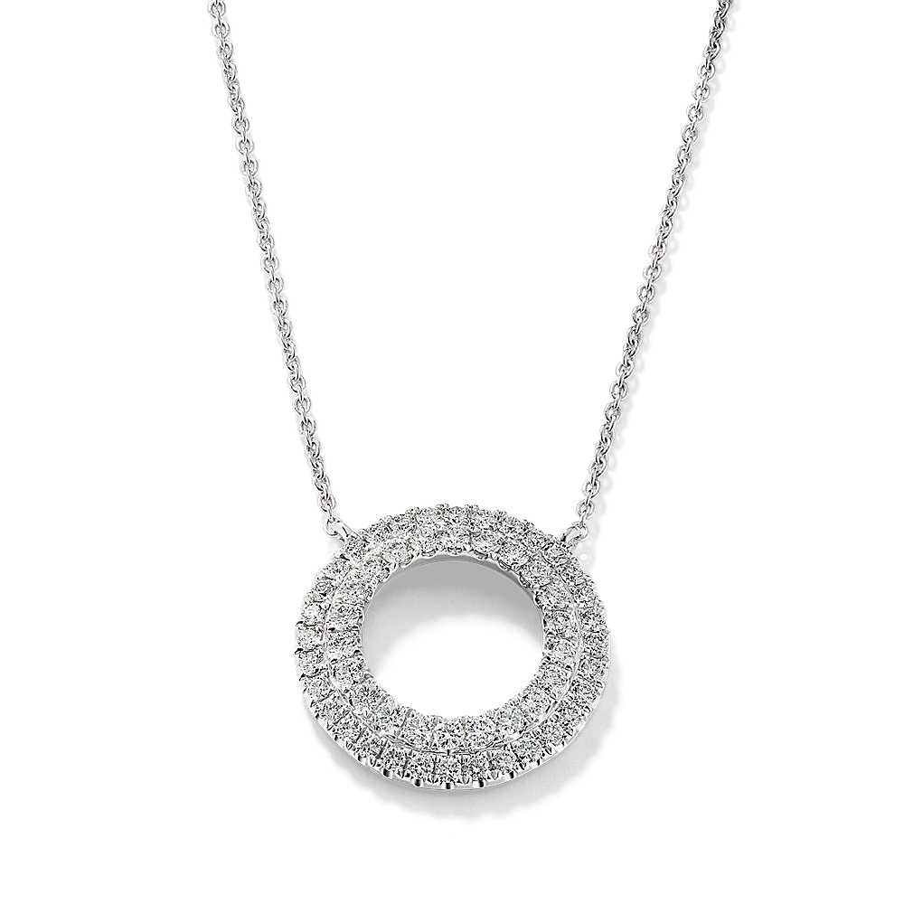 Diamond Open Clasp Circle Pendant