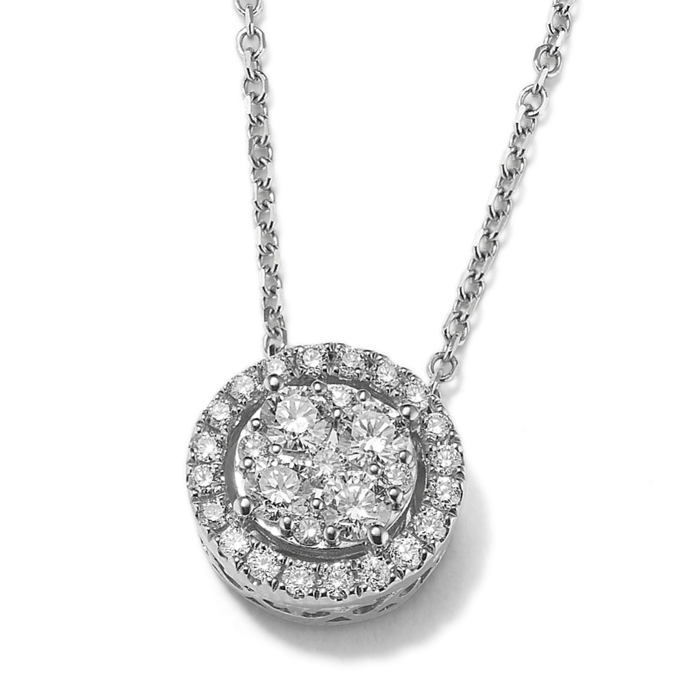 Angela 0.50 tcw Diamond Halo Pendant (18'')