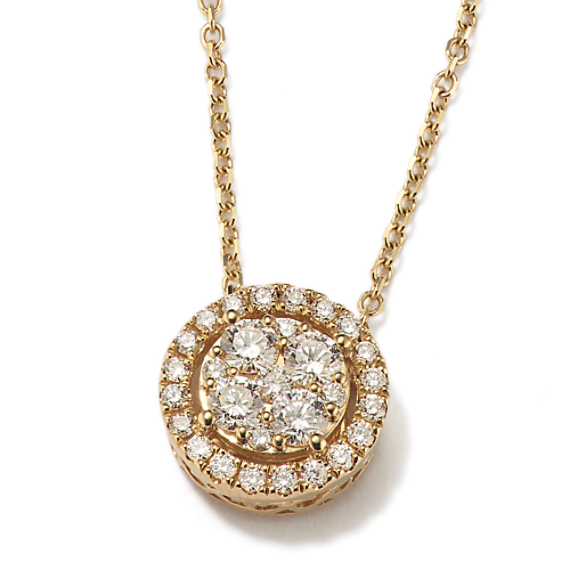 Angela 0.50 tcw Diamond Halo Pendant (18'')