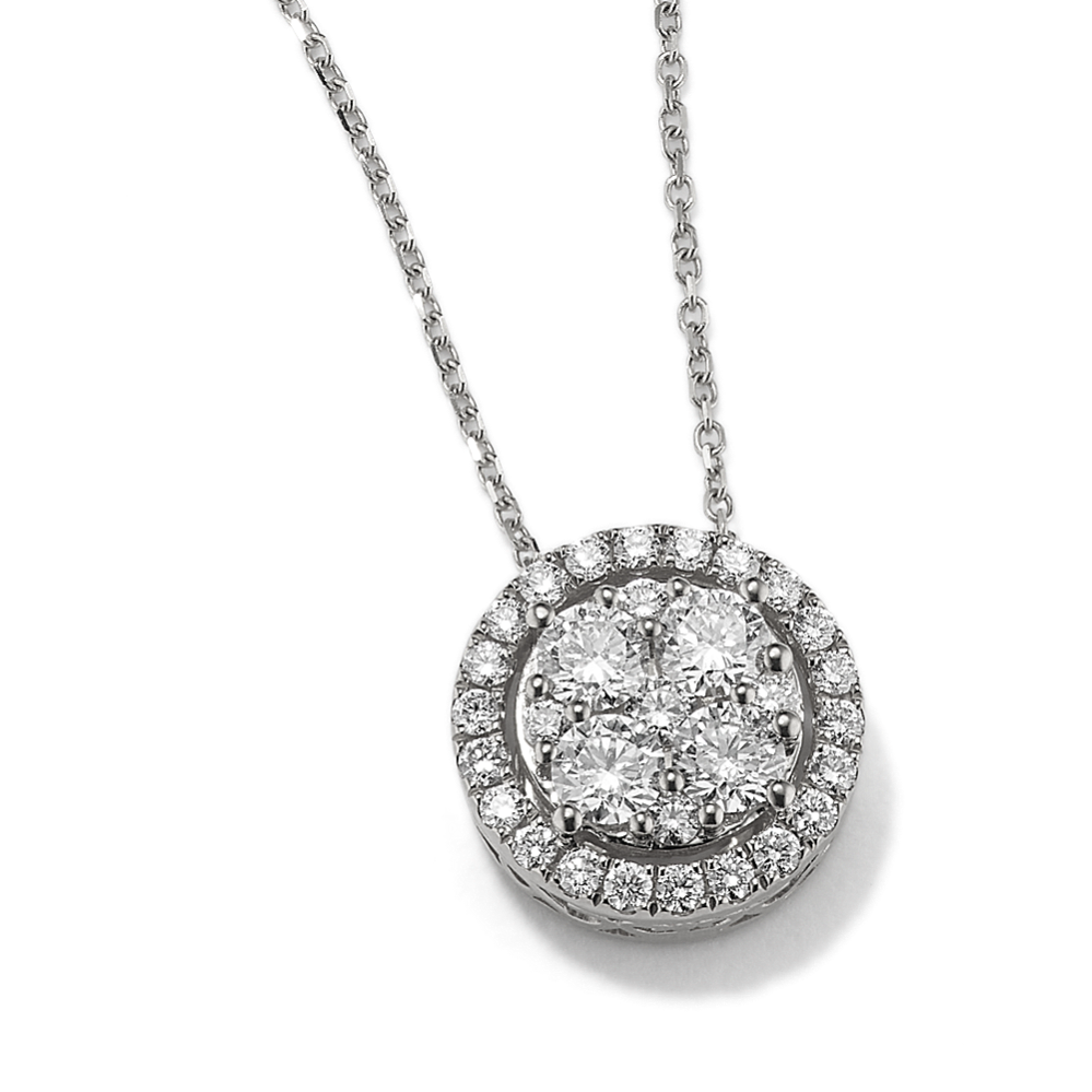 Angela 1.50 tcw Diamond Halo Pendant (18'')