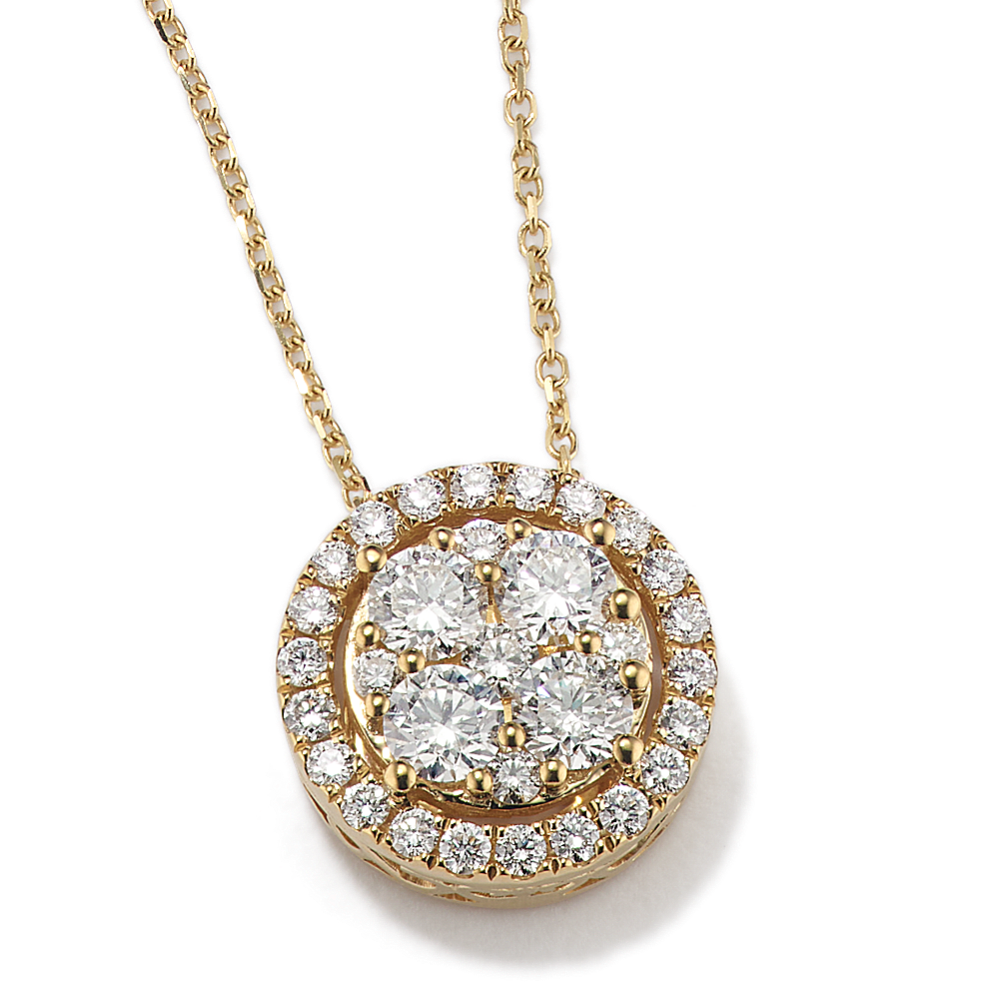 Angela 1.50 tcw Diamond Halo Pendant (18'')