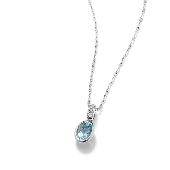 Dulce Aquamarine & White Sapphire Pendant
