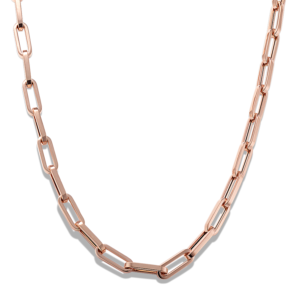 18'' 14K Rose Gold Paperclip Chain (4mm)