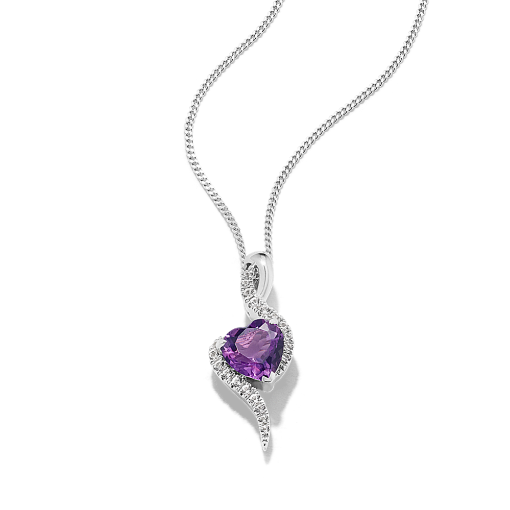 Love Story Amethyst & White Sapphire Pendant