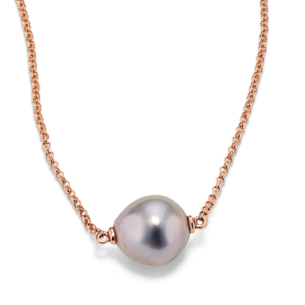 Cultured Blue Akoya Pearl Solitaire Pendant